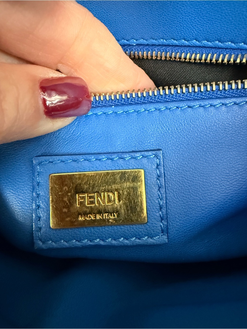 Fendi Peekaboo Mini in Electric Blue with Gold Hardware - Picture 11 of 16
